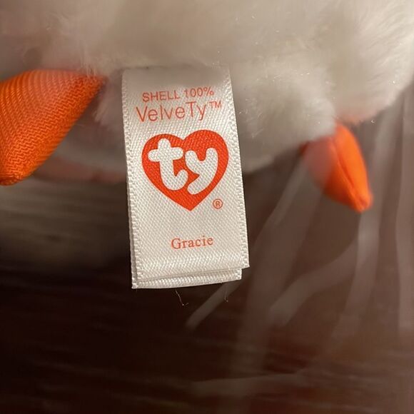 TY Beanie Baby 9" GRACIE the White Swan Plush Stuffed Animal Toy Excellent Con… - Picture 6 of 9